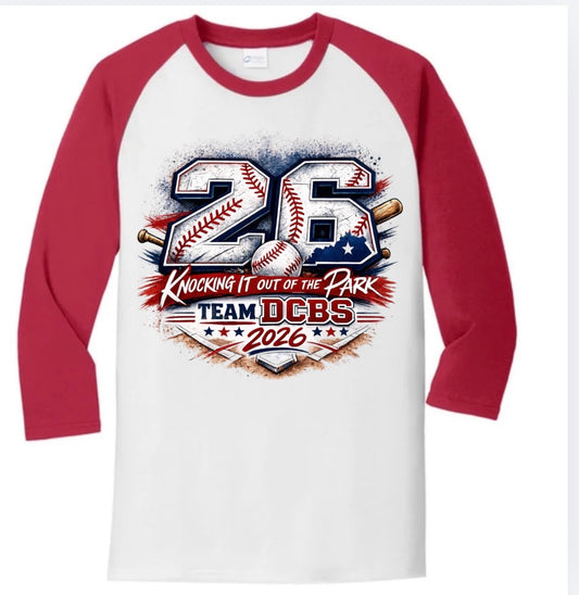 Knock It Out Of The Park Raglan 3/4 Sleeves