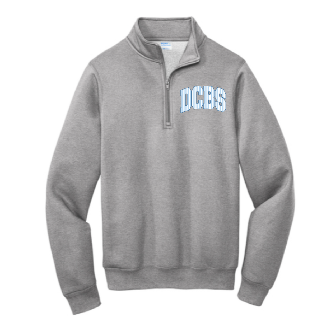 DCBS Quarter Zip with DCBS stripe logo