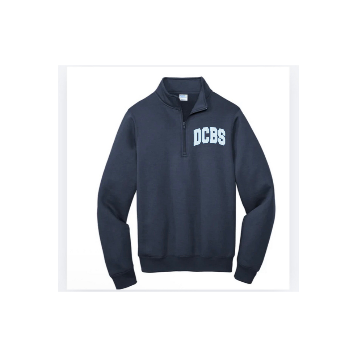 DCBS Quarter Zip with DCBS stripe logo